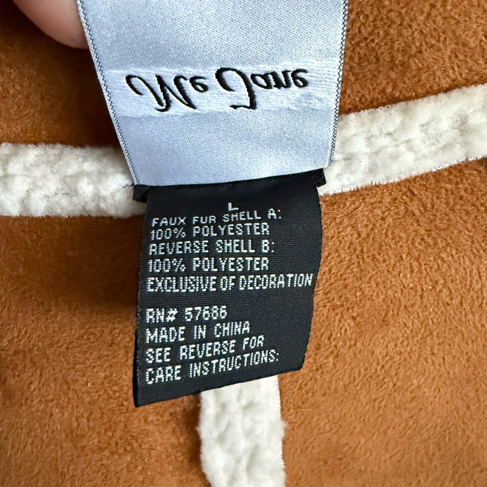 Me Jane Reversible Sherpa Jacket Tan Faux Suede Western Coat Small - Picture 5 of 7